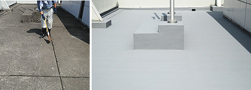 富山市　富山港湾ビル　アスファルト常温工法防水