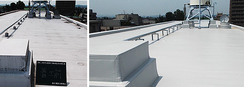 富山市　市営住宅山室団地（1号棟）　塩化ビニルシート防水